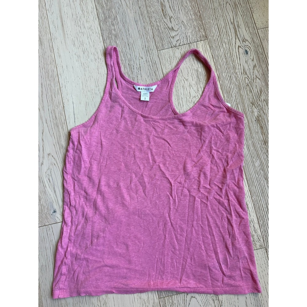 Athleta Womens Pink Racerback Tank Top Size S Activewear Yoga Gym Scoop Neck